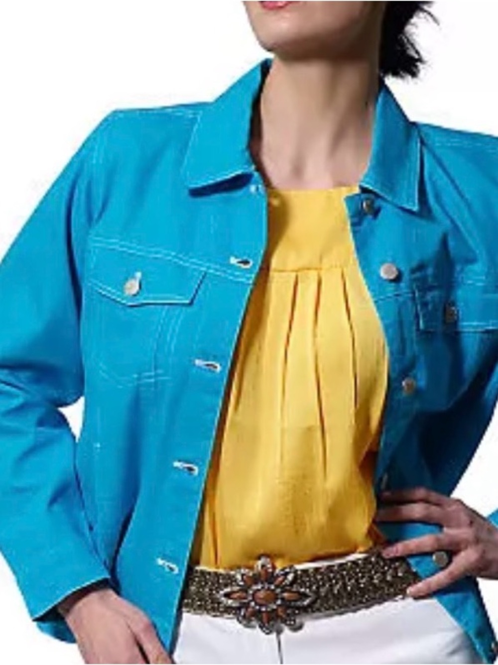 323. NWOT WOMENS DENIM + COMPANY 3X DETAIL JACKET